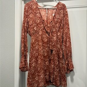 All in Favor Terracotta Floral Dress